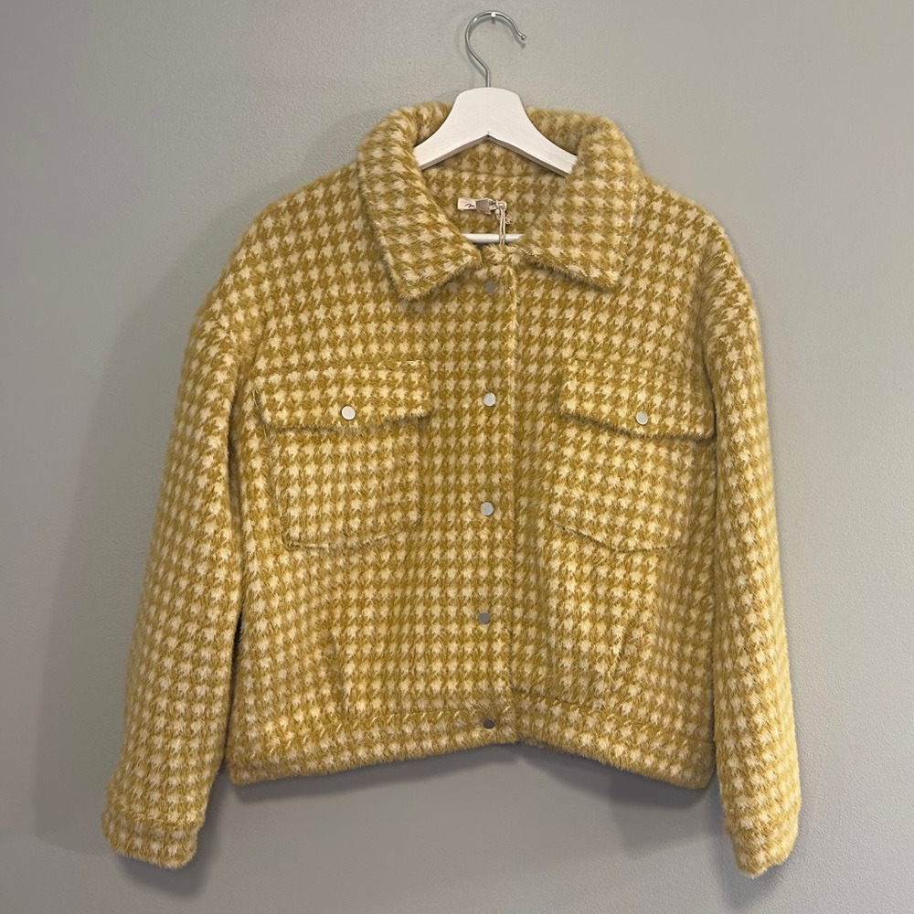 Mystree - Houndstooth Yellow Plaid Jacket